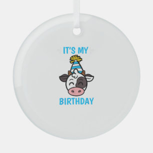 Koe Verjaardag Party Pet Catleman Boer Boer Bday T Glas Ornament