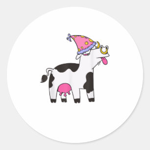 Koe Verjaardag Pet Thema Catleman Boer Bday Party Ronde Sticker