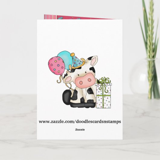 Koe Verjaardag wenskaart Kaart (Achterkant)