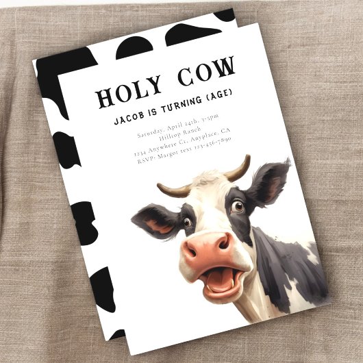 Koe verjaardagsfeestje kaart