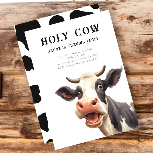 Koe verjaardagsfeestje kaart