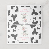 Koe verjaardagsfeestkaart plaatskaartje (Buitenkant ongevouwen)
