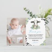 Koe Verjaardagsfoto Bedankkaart (Staand voorkant)