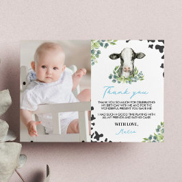 Koe Verjaardagsfoto Bedankkaart