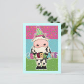 Koe verjaardagskaarten en porto briefkaart (Staand voorkant)