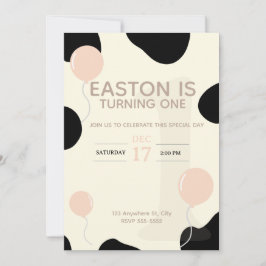 Koe verjaardagsuitnodiging voor kinderen kaart