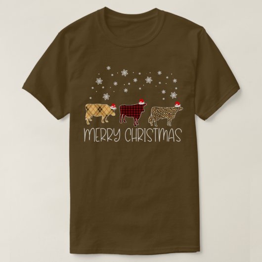 Koe Versiering kerstcadeautje Pset Leopard X-Mas P T-shirt (Design voorkant)