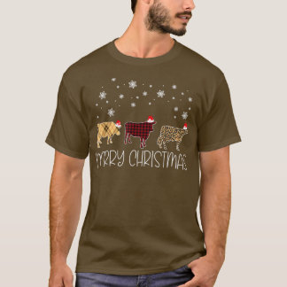 Koe Versiering kerstcadeautje Pset Leopard X-Mas P T-shirt