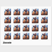koe vierkante sticker (Vel)