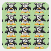 koe vierkante sticker (Voorkant)