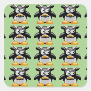 koe vierkante sticker