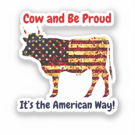 Koe vlag Amerika Sticker (Voorkant)