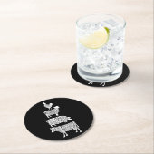 koe vlees van kipslagers snijdt kunst ronde kartonnen onderzetter (Insitu)