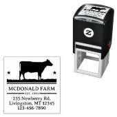  Koe vleesstrookje Land Boerderij Logo Zelfinktende Stempel (In situ)