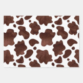 Koe Vlekken Patroon Bruin en Wit Dierenprint Inpakpapier Vel (Voorkant)