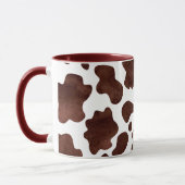 Koe Vlekken Patroon Bruin en Wit Dierenprint Mok (Links)