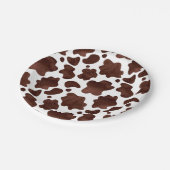 Koe Vlekken Patroon Bruin en Wit Dierenprint Papieren Bordje (Gekanteld)
