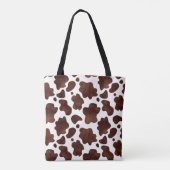Koe Vlekken Patroon Bruin en Wit Dierenprint Tote Bag (Achterkant)