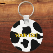 Koe vlekken patroonpatroon sleutelhanger | Korte d (Voorkant)