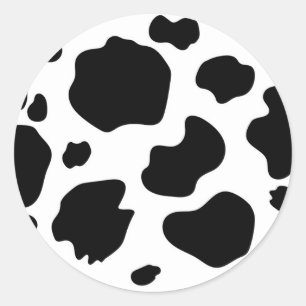 Koe Vlekken Print Zwart & Wit Verjaardagsfeestje Ronde Sticker