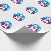 Koe vliegende hemel, grappig schattig cadeaupapier (Hoek)