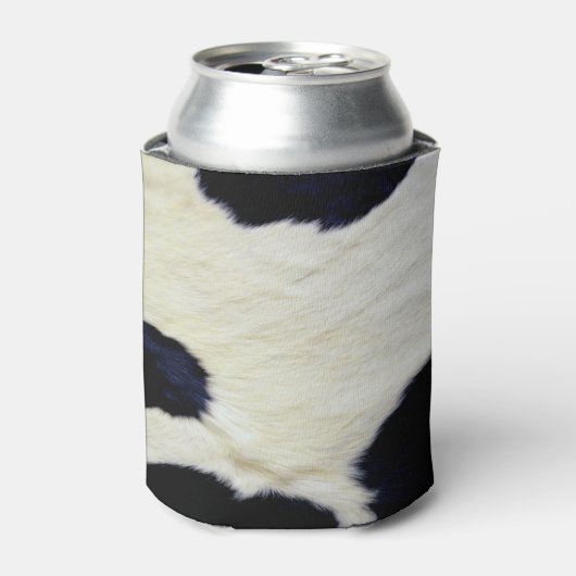 Koe Vloeiende textuur zwart-wit aanpassen Blikjeskoeler (Blikje Voorkant)