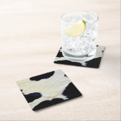 Koe Vloeiende textuur zwart-wit aanpassen Kartonnen Onderzetters (Insitu)