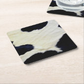 Koe Vloeiende textuur zwart-wit aanpassen Kartonnen Onderzetters (Schuin)