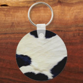Koe Vloeiende textuur zwart-wit aanpassen Sleutelhanger (Voorkant)
