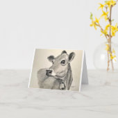 Koe vogeldagkaart kaart (Gele Bloem)