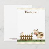 Koe voor Boerderij op het thuisgebied Hartelijk da Bedankkaart (Voorkant / Achterkant)
