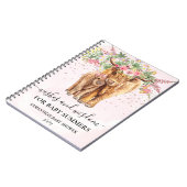 Koe voor het roze meisje Floral Highland Wisdom Notitieboek (Linkerzijde)