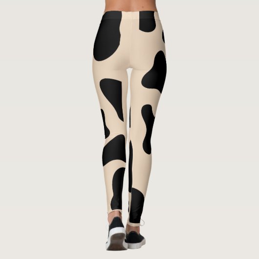 Koe voor huid en zwart afdrukken leggings (Achterkant)
