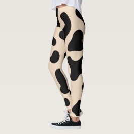 Koe voor huid en zwart afdrukken leggings