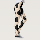 Koe voor huid en zwart afdrukken leggings (Rechts)