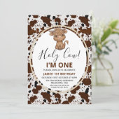 Koe voor Koe op het hoogste niveau Eerste verjaard Kaart (Staand voorkant)