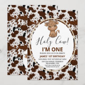 Koe voor Koe op het hoogste niveau Eerste verjaard Kaart (Voorkant / Achterkant)