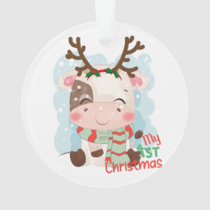 Koe voor mijn eerste Kerstmis Ornament