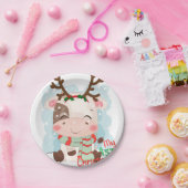 Koe voor mijn eerste Kerstmis Papieren Bordje (Feest)