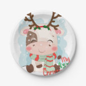 Koe voor mijn eerste Kerstmis Papieren Bordje (Voorkant)