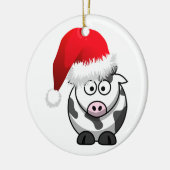 Koe voor online kerstmis keramisch ornament (Links)