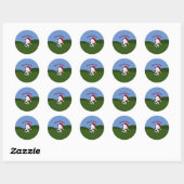 Koe voor pretkerst ronde sticker (Vel)