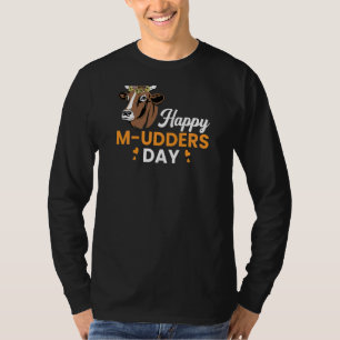 Koe voor vrouwen Happy M Udders Day Moederdag Heif T-shirt
