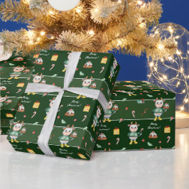 Koe voor Waterverf met rugzak, kerstmis Cadeaupapier