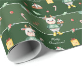 Koe voor Waterverf met rugzak, kerstmis Cadeaupapier (Rol Hoek)