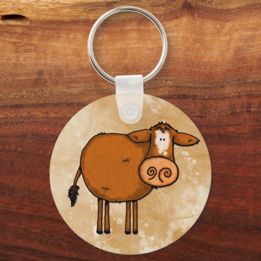 koe vredesliefde sleutelhanger (Voorkant)