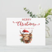  Koe Vrolijk Kerstfeest Gelukkig Nieuwjaar Kaart (Staand voorkant)