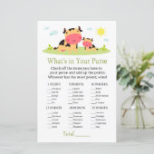 Koe Wat zit er in je handtas baby shower (Staand voorkant)