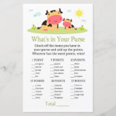 Koe Wat zit er in je handtas baby shower (Voorkant)