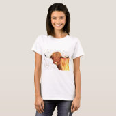 koe waterverf hoogland t-shirt (Voorkant volledig)